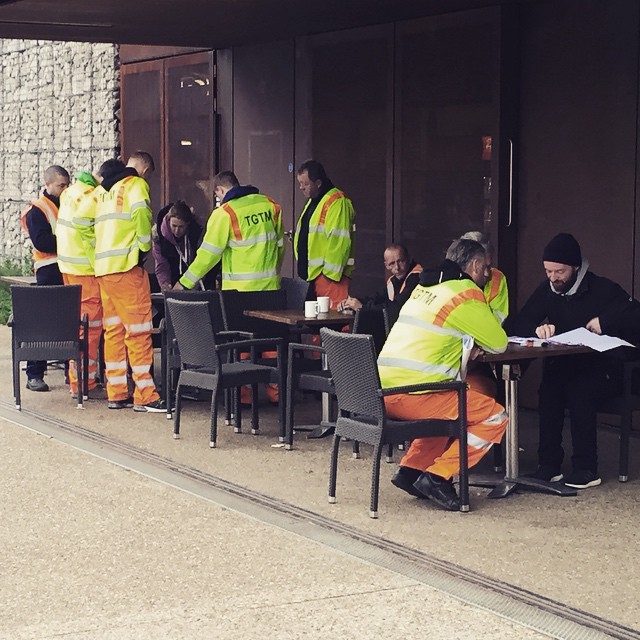 Having a team meeting before the #hackneyhalfmarathon on Sunday. #tgtmltd #events #london #trafficmanagement