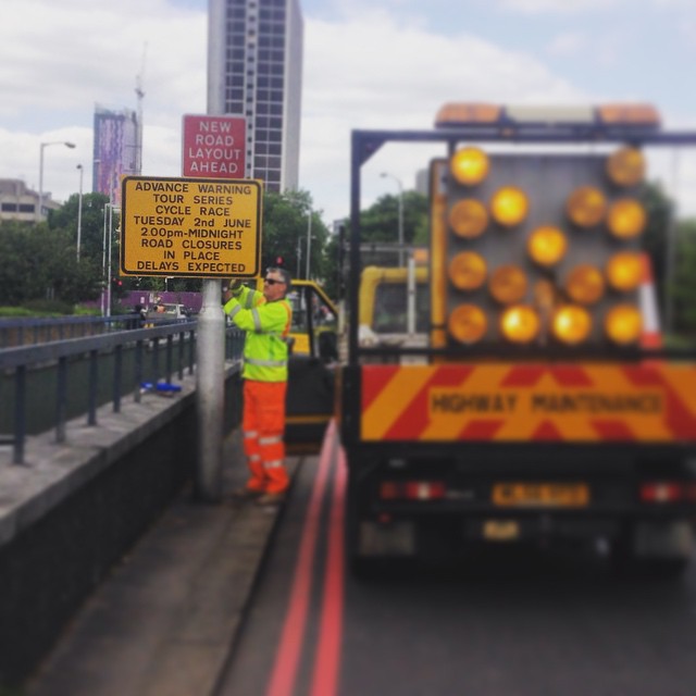 We are excited for the Pearl Izumi Tour Series coming to #Croydon #signs #trafficmanagement #cycling @thetourcycling