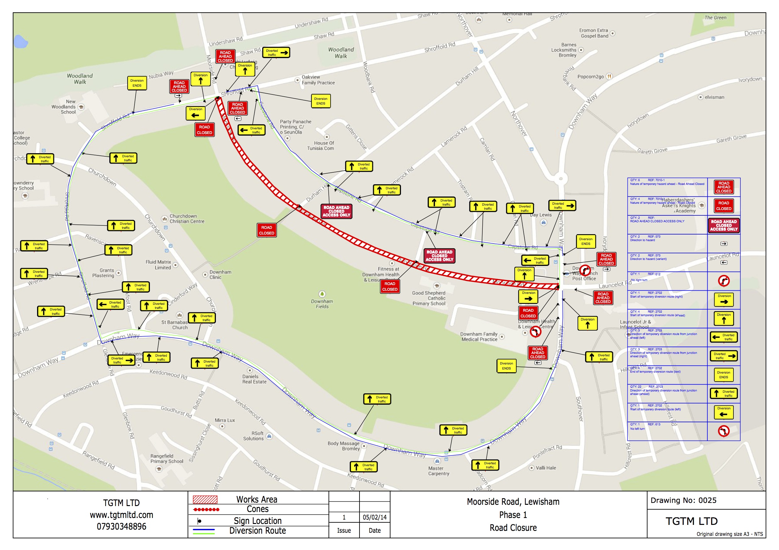 CAD Drawing Example- Road CLosure- Google Maps