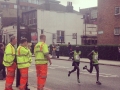 #tgtmltd watching the front runners of the #hackneyhalfmarathon. #trafficmanagement